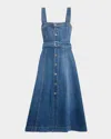 Simkhai Womens Trancoso Alba Bustier Denim Midi Dress In Blue