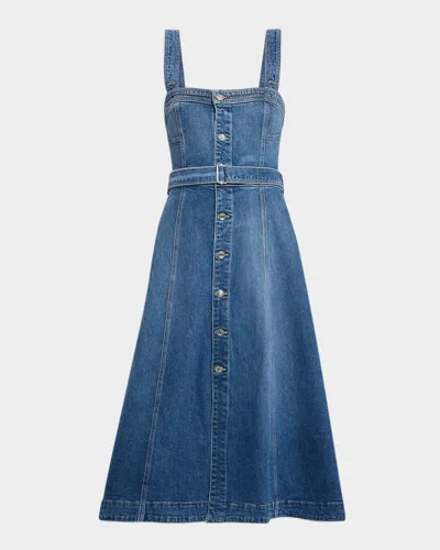Simkhai Alba Denim Midi Dress In Blue