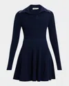 Simkhai Alcott Fit-and-flare Polo Mini Dress In Blue