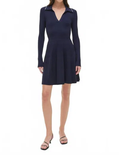 Simkhai Alcott Knit Mini Dress In Midnight In Blue