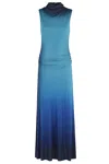 Simkhai Womens Chromatic Teal Aldina Gradient-pattern Stretch-jersey Midi Dress In Chromatic Teal