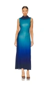Simkhai Womens Chromatic Teal Aldina Gradient-pattern Stretch-jersey Midi Dress In Chromatic Teal