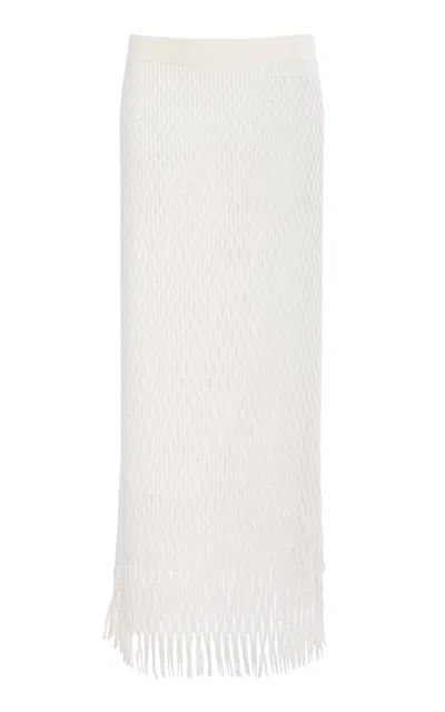 Simkhai Aldridge Knit Midi Skirt In White