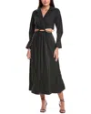 Simkhai Alex Core Pleated Poplin Cut-out Shirtdress