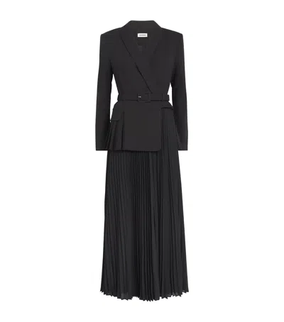 Simkhai Alexandra Pleated Blazer Dress In Black