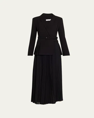 Simkhai Alexandra Pleated Blazer Dress In Black
