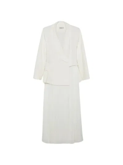 Simkhai Alexandra Pleated Blazer Dress In White