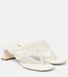 Simkhai Alia Woven Leather Platform Thong Sandals In White