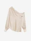 Simkhai Alice Asymmetric Blouse In Off-shoulder Design