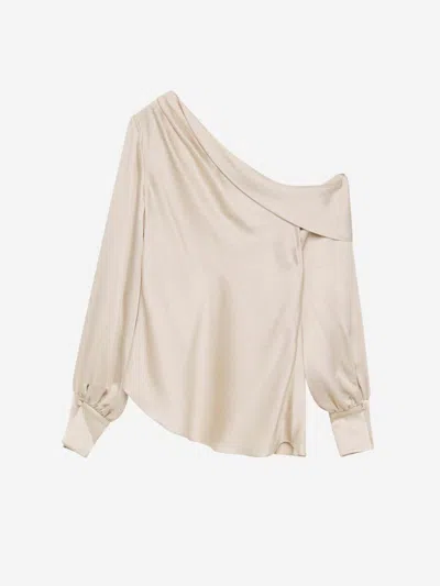 Simkhai Alice Asymmetric Blouse In Off-shoulder Design