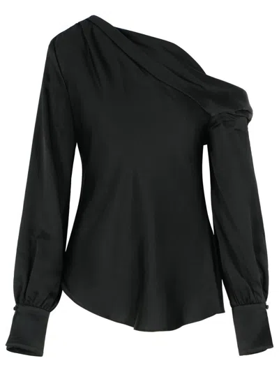 SIMKHAI 'ALICE' BLACK ACETATE BLEND BLOUSE