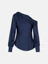 Simkhai 'alice' Navy Acetate Blend Blouse In Blue