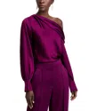 Simkhai Cameron One-shoulder Midi Dress In Cherry Red In Acai