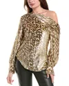 Simkhai Luella Leopard-print Blouse In Multi