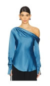 Simkhai Alice One Shoulder Long Sleeve Top In Celestial In Blue