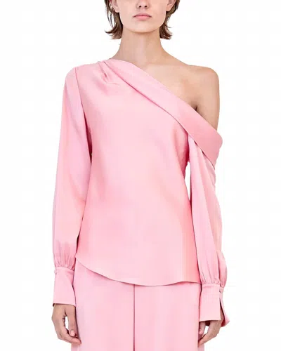 SIMKHAI ALICE ONE SHOULDER TOP IN DUSTY ROSE
