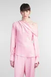Simkhai Alice One Shoulder Top In Dusty Rose In Rose-pink