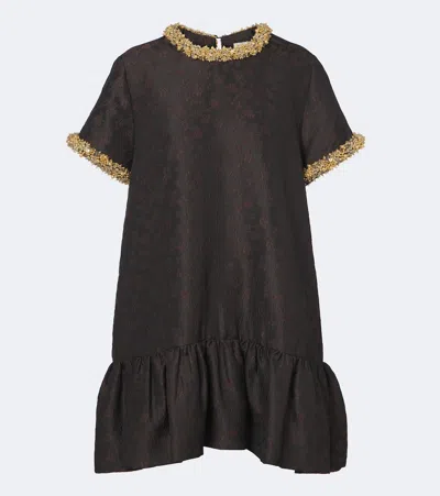 Simkhai Alison Embellished Jacquard Minidress In Brown