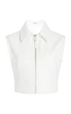 Simkhai Alix Zip-front Suiting Crop Top In Ivory