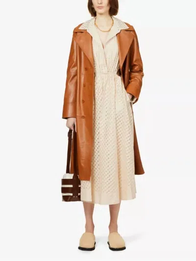 Simkhai Allie Cotton And Silk Shirt Dress In Champagne In Brown