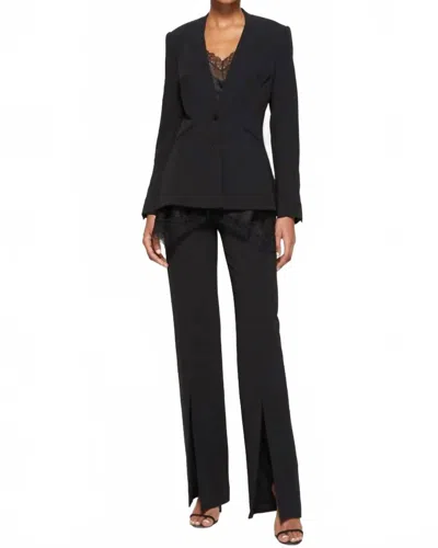 Simkhai Allie Crepe Combo Basque Jacket In Black