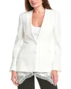 Simkhai Allie Crepe Combo Basque Jacket In White