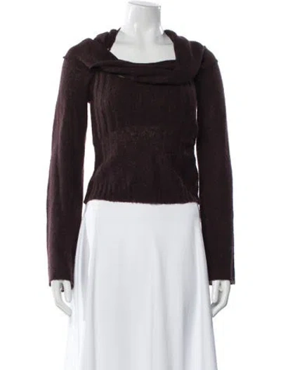 Pre-owned Simkhai Alpaca Cowl Neck Sweater In Brown