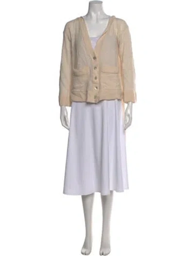 Pre-owned Simkhai Alpaca V-neck Sweater In Neutral