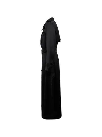 Simkhai Alvida Belted Double-breasted Trench Coat In Black