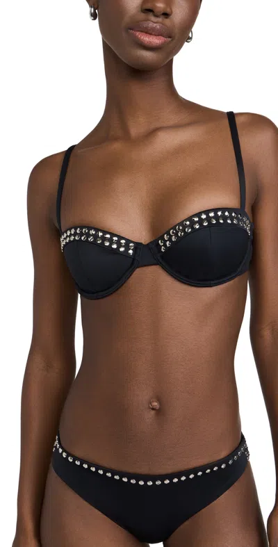 Simkhai Amande Balconette Bikini Top Black