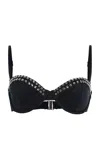 Simkhai Amande Studded Balconette Bikini Top In Black