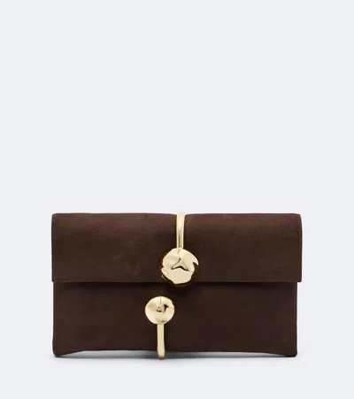 Simkhai Amaya Leather Clutch In Brown