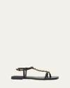 Simkhai Amaya Leather Sandals In Black