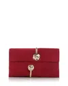 Simkhai Amaya Calfskin Suede Clutch Bag In Red