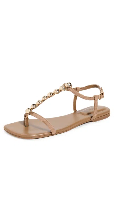 Simkhai Amaya Suede Thong Flat Sandals Camel In Brown