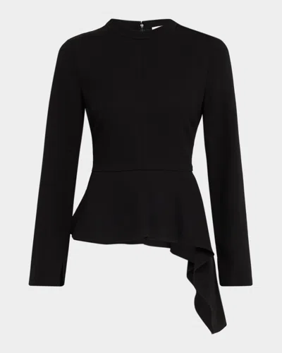 Simkhai Amberly Long-sleeve Pleated Mini Dress In Black