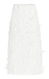 Simkhai Ambrosia Floral Guipure Lace Midi Skirt In White