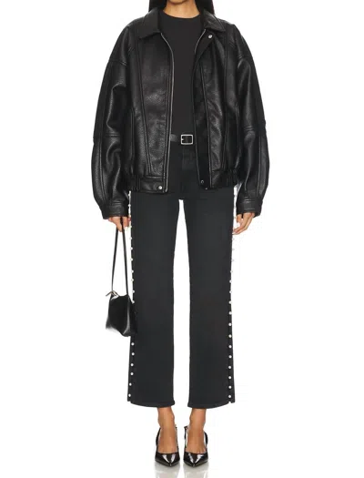 Simkhai Amelia High Rise Straight Leg Jeans In Topanga In Black