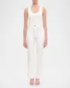 Shop Simkhai Amelia Pearl-embellished Jeans In Ivory