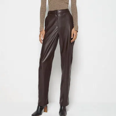 Simkhai Amelia Vegan Leather Pant In Brown