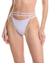 Simkhai Amenda Strappy Solid Bikini Bottom In White
