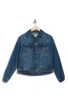 Simkhai Amie Zip Sleeve Denim Trucker Jacket In Multi