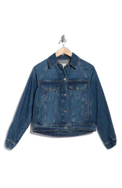 Simkhai Amie Zip Sleeve Denim Trucker Jacket