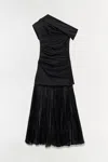Simkhai Ammalie Taffeta Midi Dress In Black In Black