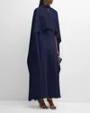 Simkhai Amory Cutout Cape-sleeve Gown In Midnight