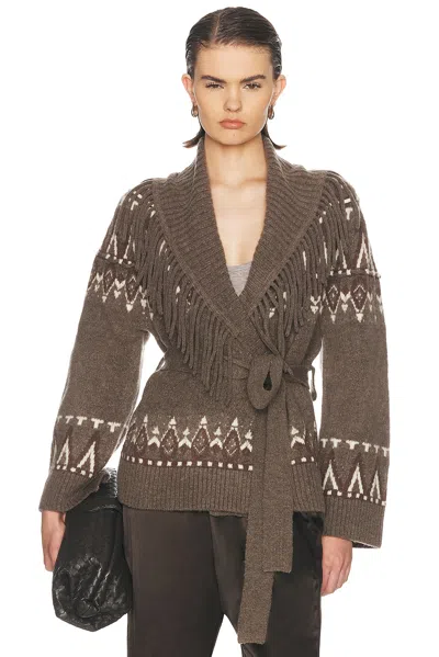 Simkhai Anaise Fairisle Cardigan In Birch Melange Multi