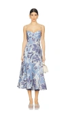 Simkhai Analise Bustier Midi Dress In Blue