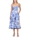 Simkhai Analise Bustier Midi Dress In Blue Hydrangea Floral