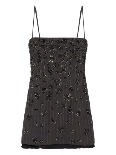 Simkhai Anden Embellished Mini Dress In Gray
