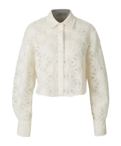 Simkhai Embroidered Floral Anders Shirt In White